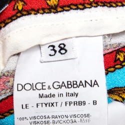 Pre Owned Dolce and Gabbana Multicolor Sicilian Print Pants S