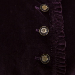 Pre Owned Dolce and Gabbana Purple Velvet Ruffled Trim Jacket M