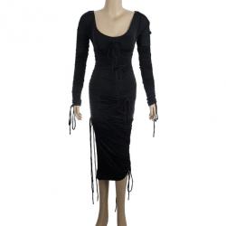 مملوكة مسبقًا Dolce and Gabbana Black Smocked Dress S