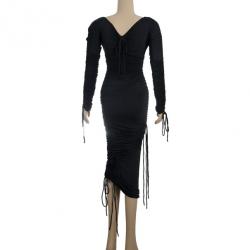 مملوكة مسبقًا Dolce and Gabbana Black Smocked Dress S