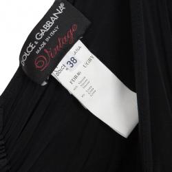 مملوكة مسبقًا Dolce and Gabbana Black Smocked Dress S