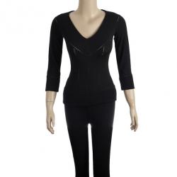 Pre Owned Dolce and Gabbana Wool Knit V-Neck Sweater S