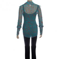 Pre Owned Dolce and Gabbana Animal Leopard Print Stretch Shirt S