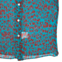 Pre Owned Dolce and Gabbana Animal Leopard Print Stretch Shirt S