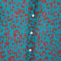 Pre Owned Dolce and Gabbana Animal Leopard Print Stretch Shirt S