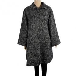 Pre Owned Dolce and Gabbana Gray Wool Herringbone Coat M