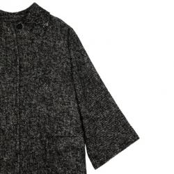 Pre Owned Dolce and Gabbana Gray Wool Herringbone Coat M