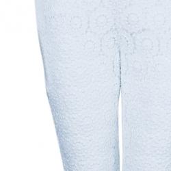 Pre Owned Dolce and Gabbana White Lace Flare Pants M