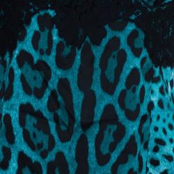 Pre Owned بلوزة دولتشي أند غابانا تركواز طباعة الفهد بحمالات L