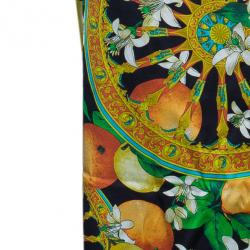 Pre Owned Dolce and Gabbana Scarf Print Silk Maxi Skirt M