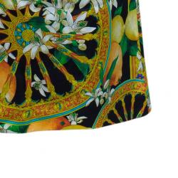 Pre Owned Dolce and Gabbana Scarf Print Silk Maxi Skirt M
