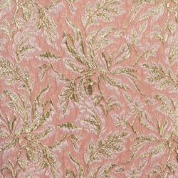 Pre Owned Dolce and Gabbana Peach Brocade Silk Dress S