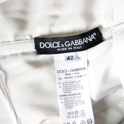 Pre Owned Dolce and Gabbana Monochrome Gingham Checked Ruched Bodycon Dress M