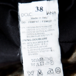 Pre Owned فستان دولتشي آند غابانا بني نشقة الفهد قصة حرف A بلا أكمام S