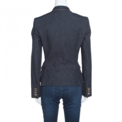 Pre Owned جاكيت دولتشي أند غابانا دينم أزرق داكن بزرين S