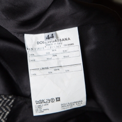 Pre Owned Dolce & Gabbana Black Houndstooth Patterned Wool and Silk Vest M