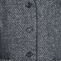 Pre Owned Dolce & Gabbana Black Houndstooth Patterned Wool and Silk Vest M