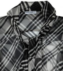 مملوكة مسبقًا Dolce and Gabbana Monochrome Sheer Tie Top M