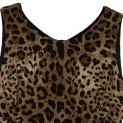 Pre Owned Dolce and Gabbana Mixed Print Stretch Dress M