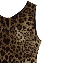 Pre Owned Dolce and Gabbana Mixed Print Stretch Dress M