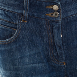 Pre Owned  بنطلون جينز دولتشي أند غابانا قصة بوت بنقوش متناثرة دنيم باهت أزرق داكن M