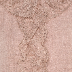 Pre Owned جاكيت دولشي أند غابانا قطن حرير تويد دانتيل مزبن بأزرار أمامية وردي موف S