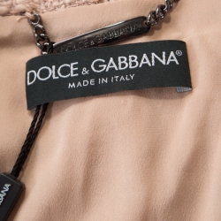 Pre Owned جاكيت دولشي أند غابانا قطن حرير تويد دانتيل مزبن بأزرار أمامية وردي موف S