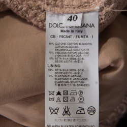 Pre Owned جاكيت دولشي أند غابانا قطن حرير تويد دانتيل مزبن بأزرار أمامية وردي موف S