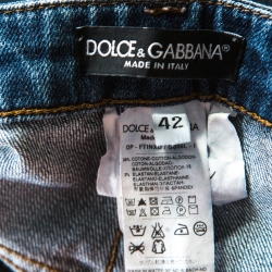 Pre Owned بنطلون جينز دولتشي أند غابانا كيوت دنيم ممزق باهت أزرق داكن M