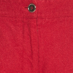 Pre Owned بنطلون قصير دولتشي أند غابانا بيرمودا كتان وقطن أحمر L