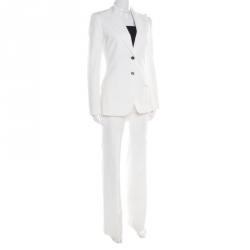 Pre Owned بذلة دولتشي آند غابانا قطن أبيض أوف وايت مفصلة S