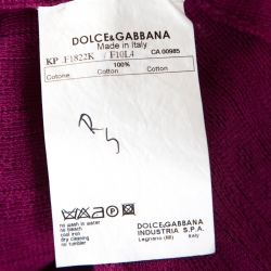 Pre Owned Dolce and Gabbana Purple Perforated Knit Sleeveless Top and Cardigan Set L