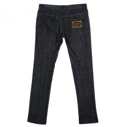 Pre Owned Dolce and Gabbana Denim Grey Black Straight Jeans S