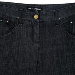 Pre Owned Dolce and Gabbana Denim Grey Black Straight Jeans S