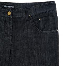 Pre Owned Dolce and Gabbana Denim Grey Black Straight Jeans S