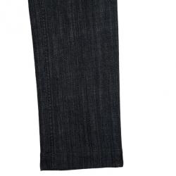 Pre Owned Dolce and Gabbana Denim Grey Black Straight Jeans S