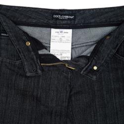 Pre Owned Dolce and Gabbana Denim Grey Black Straight Jeans S