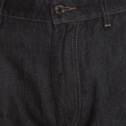 Pre Owned بنطلون جينز دولتشي آند غابانا دينم أزرق داكن بوسط مرتفع حافة واسعة S