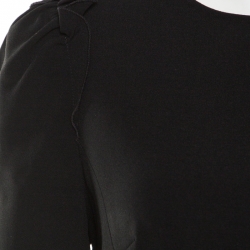 Pre Owned Dolce and Gabbana Black Ruffled Short Sleeve Blouse M