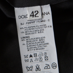 Pre Owned Dolce and Gabbana Black and Silver Sequin Pailette Embellished Frayed Trim Jacket M