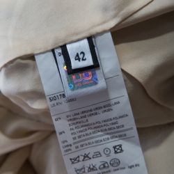 Pre Owned Dolce and Gabbana Caramel Brown Tartan Wool Lace Trim Pleated Mini Skirt M