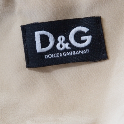 Pre Owned Dolce and Gabbana Caramel Brown Tartan Wool Lace Trim Pleated Mini Skirt M