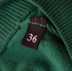 Pre Owned Dolce & Gabbana Green Silk Rib Knit Button Front Cropped Cardigan XS
