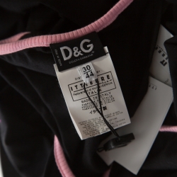 Pre Owned فستان دولتشي أند غابانا جرسيه أسود بوسط ساقط ترتر مزخرف M