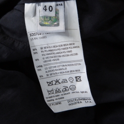 Pre Owned فستان دولتشي آند غابانا حرير أسود شفاف أكمام قصيرة S