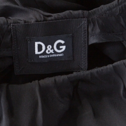 Pre Owned فستان دولتشي آند غابانا حرير أسود شفاف أكمام قصيرة S