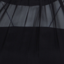 Pre Owned فستان دولتشي آند غابانا حرير أسود شفاف أكمام قصيرة S