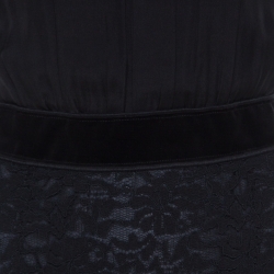 Pre Owned فستان دولتشي آند غابانا حرير أسود شفاف أكمام قصيرة S