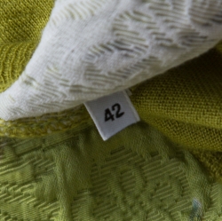 Pre Owned Dolce and Gabbana Lime Green Cashmere Blend Floral Jacquard Panel Sweater M