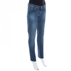 Pre Owned Dolce and Gabbana Blue Medium Wash Denim Cute Skinny Jeans M